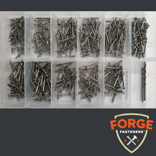 KIT RIVET & DRILL STAINLESS STEEL